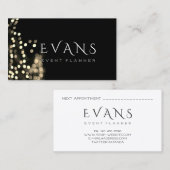 イベントウェディングプランナーブラック金ゴールドライトブロガー 予約カード (正面/裏面)