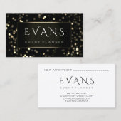 イベントウェディングプランナーブラック金ゴールドライト枠 予約カード (正面/裏面)