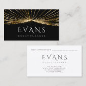 イベントウェディングプランナーブラック金ゴールドライト発光 予約カード (正面/裏面)
