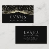 イベントウェディングプランナーブラック金ゴールドライト発光 名刺 (正面/裏面)