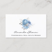 イベントウェディングプランナーブルーバラホワイトロゴQRCODE 名刺 (正面)