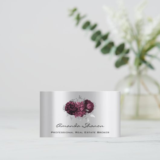 イベントウェディングプランナーマルサラシルバーロゴQRCODE 名刺 (スタンド正面)