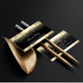 イベントウェディングプランナーメイクアップアーティストブラック金ゴールドVIP 名刺