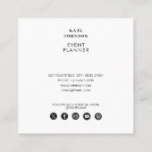 イベントウェディングプランナー写真QRコードソーシャルメディア スクエア名刺 (裏面)