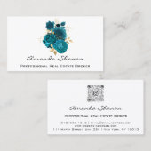 イベントウェディングプランナー金ゴールドバラホワイトロゴQRCODE 名刺 (正面/裏面)