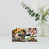 イベントカスタムカテラーフォトコラージウッドグレインモダン 名刺 (スタンド正面)