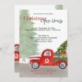イベントカスタムクリスマスオープンハウスレッドトラックおもしろい 招待状 (正面/裏面)