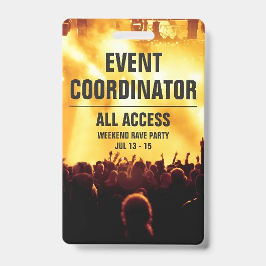 イベントカスタムコーディネーターAll Access Concert Pass B バッジ (正面)