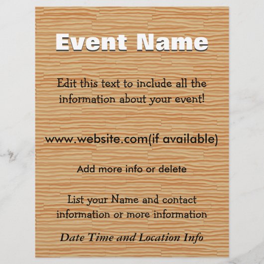 イベントカスタムパインウッド チラシ (正面)