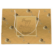 イベントカスタム3Dバラゴールデン ラージペーパーバッグ (正面)