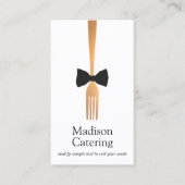イベントカテラー金ゴールドフォークブラックタイビジネスカード 名刺 (正面)