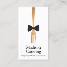 イベントカテラー金ゴールドフォークブラックタイビジネスカード