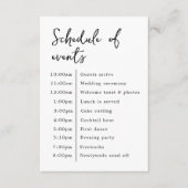 イベントクラシックのエレガントな結婚式のスケジュール エンクロージャーカード (正面)
