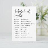 イベントクラシックのエレガントな結婚式のスケジュール エンクロージャーカード (スタンド正面)