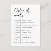 イベントクラシックのエレガントな結婚式の順序 エンクロージャーカード (正面)