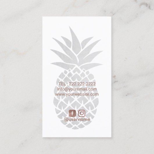 イベントケータリングバラ金ゴールドパイナップルパーソナルシェフ 名刺 (裏面)