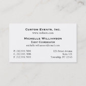 イベントコーディネーターチケットイエロービジネスカード 名刺 (裏面)