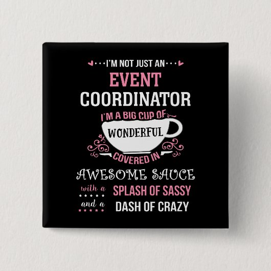 イベントコーディネーターワンダフル素晴らしスシー 缶バッジ (正面)