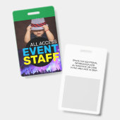イベントスタッフにアクセス バッジ (正面＆裏面)