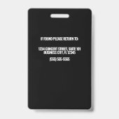 イベントスタッフの個人写真ID バッジ (裏面)