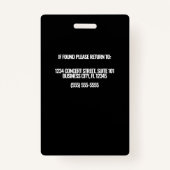 イベントスタッフの個人写真ID バッジ (裏面)