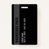 イベントスタッフバックステージパスと写真IDバッジ バッジ (裏面)