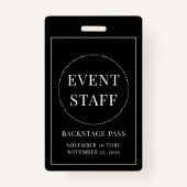 イベントスタッフバックステージパスID バッジ (正面)