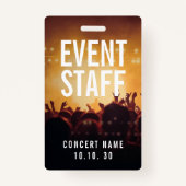 イベントスタッフフォト名前をカスタムするコンサート バッジ (正面)