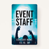 イベントスタッフフォト名前をカスタムするコンサート バッジ (正面)