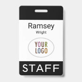 イベントスモダンタッフ名バカスタムージロゴ黒 バッジ (正面)