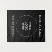 イベントセミナーパーティービジネスロゴテンプレートブラック タペストリー (正面(横))