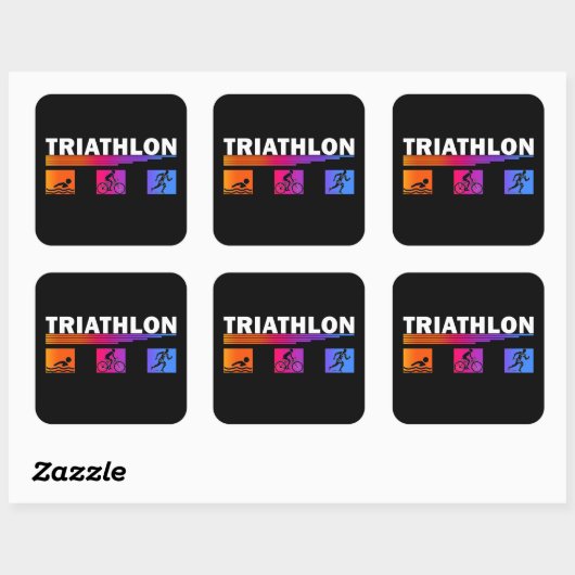 イベントトライアスロン/STICKER/100-200/:Swim, Bike 走, スクエアシール (シート)