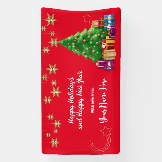 イベントハッピーホリデーズバナー。カスタマイズ 横断幕 (縦)