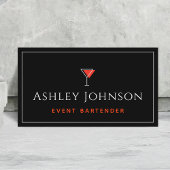 イベントバーテンダーカクテルミックスロジストレッド&ブラック 名刺