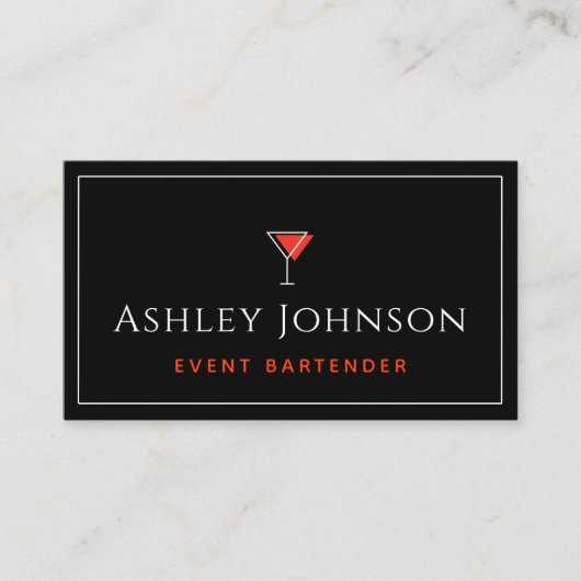 イベントバーテンダーカクテルミックスロジストレッド&ブラック 名刺 (正面)