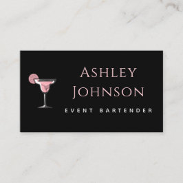 イベントバーテンダーグラマラスなカクテルドリンクブラック 名刺