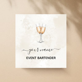 イベントバーテンダーシャンパングラスマエレガントーブル スクエア名刺