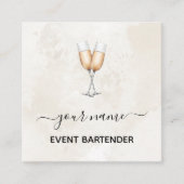 イベントバーテンダーシャンパングラスマエレガントーブル スクエア名刺 (正面)