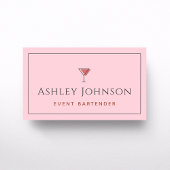 イベントバーテンダーソムリエミックスロジストピンク&グレー 名刺