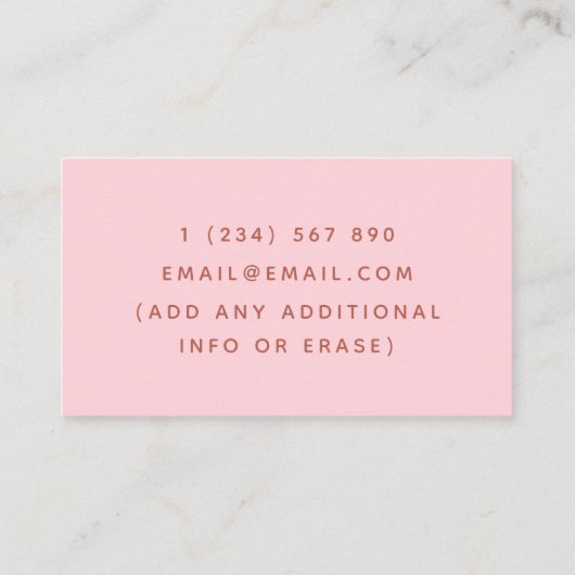 イベントバーテンダーソムリエミックスロジストピンク&グレー 名刺 (裏面)