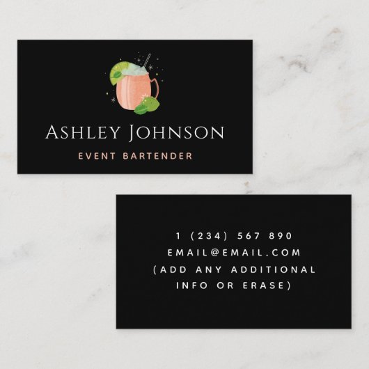イベントバーテンダートロピカルライムシトラスカクテルクール 名刺 (正面/裏面)