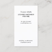 イベントバーテンダーマーティーニ名刺 名刺 (裏面)