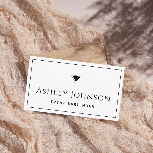 イベントバーテンダーミックスロジストソムリエクラシックーホワイト 名刺