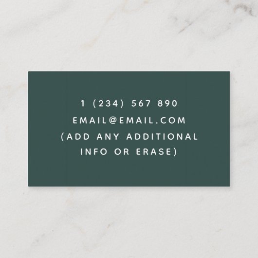 イベントバーテンダー ソムリエ ミキソロジスト グリーン&ゴールド 名刺 (裏面)