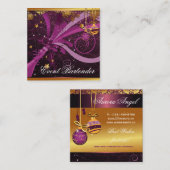 イベントバーテンポップ・アートのシャンパン大晦日 スクエア名刺 (正面/裏面)