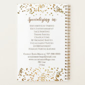 イベントパーティープランナーバルーン及び金ゴールド紙吹雪 プランナー手帳 (裏面)