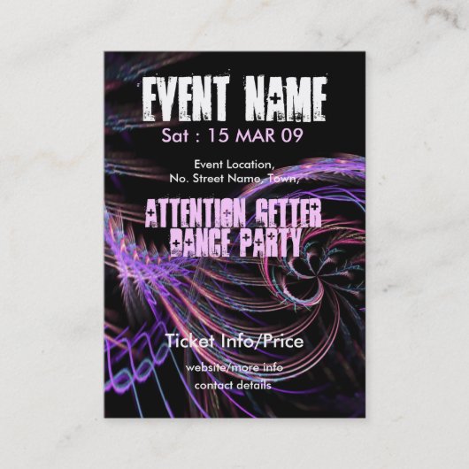 イベントパーティーミニフライヤー#007 名刺 (正面)