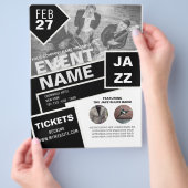 イベントフライヤーテンプレートエンターテイメント白黒 チラシ (手)