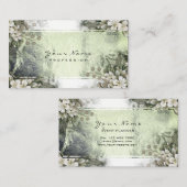 イベントフローラミントグリーン金ゴールドホワイト金ゴールドメタリック 名刺 (正面/裏面)