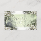 イベントフローラミントグリーン金ゴールドホワイト金ゴールドメタリック 名刺 (裏面)